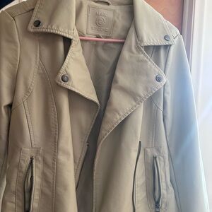 Leather Collared Max Studio Jacket